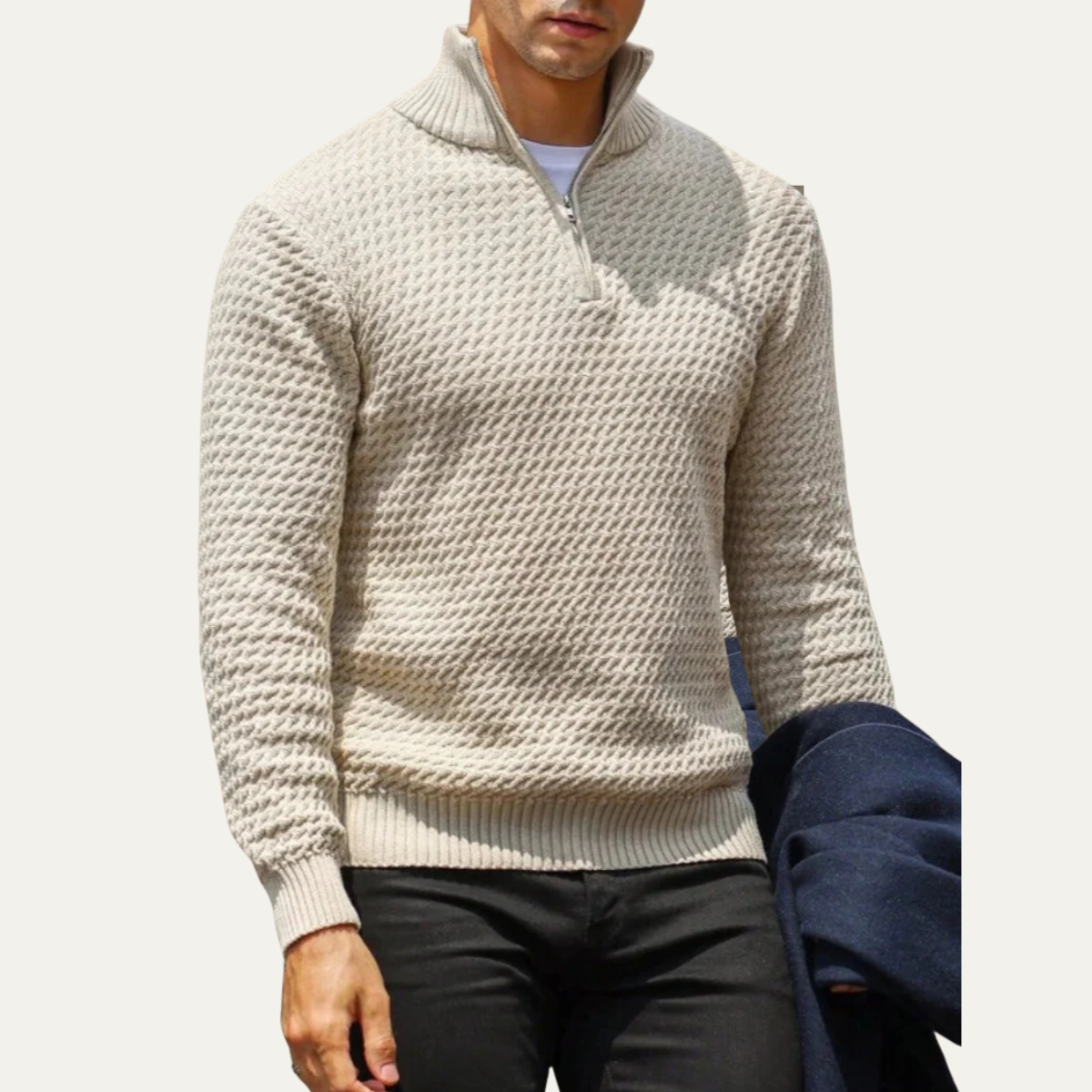 The Riviera Men’s Luxury Quarter Zip Knit Sweater
