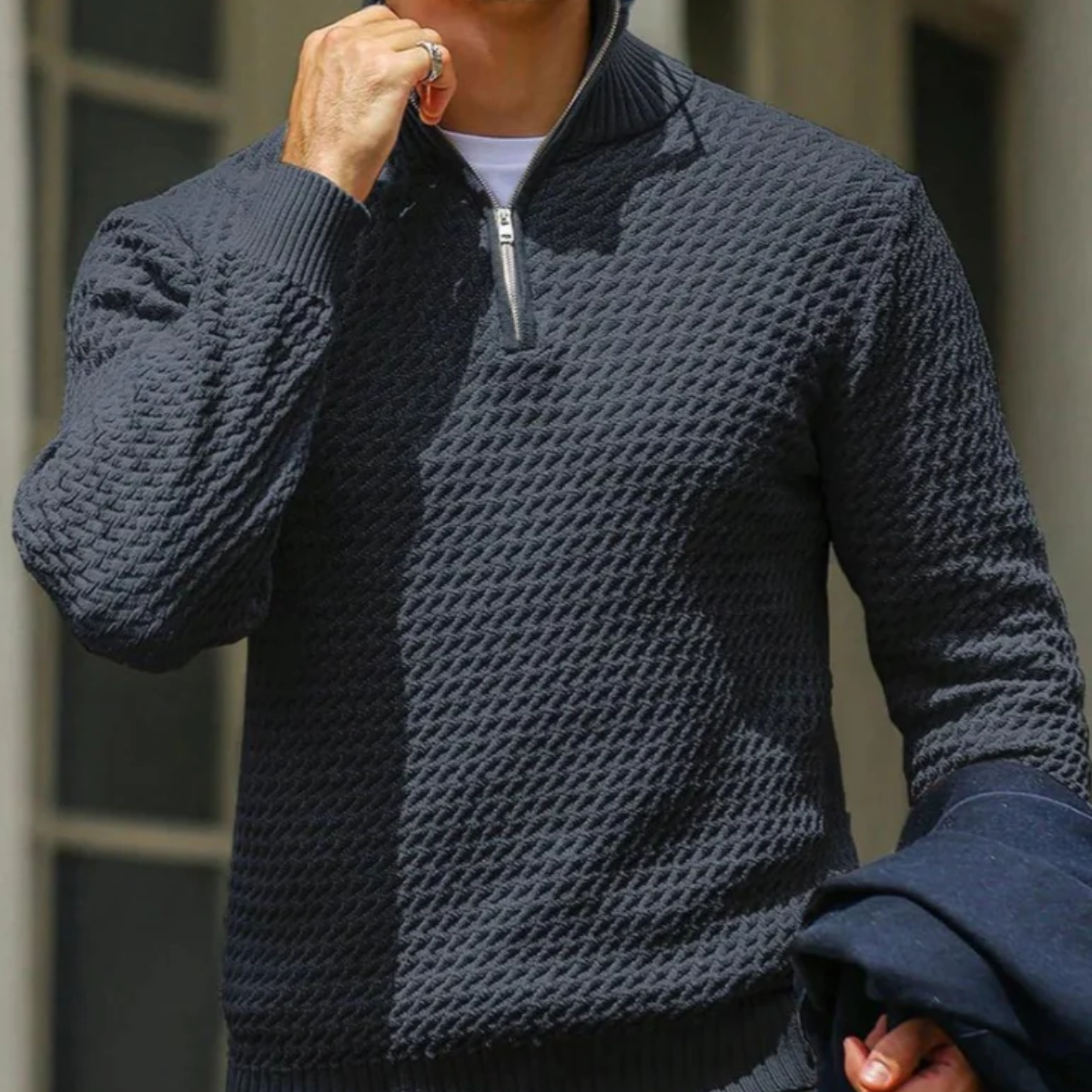 The Riviera Men’s Luxury Quarter Zip Knit Sweater