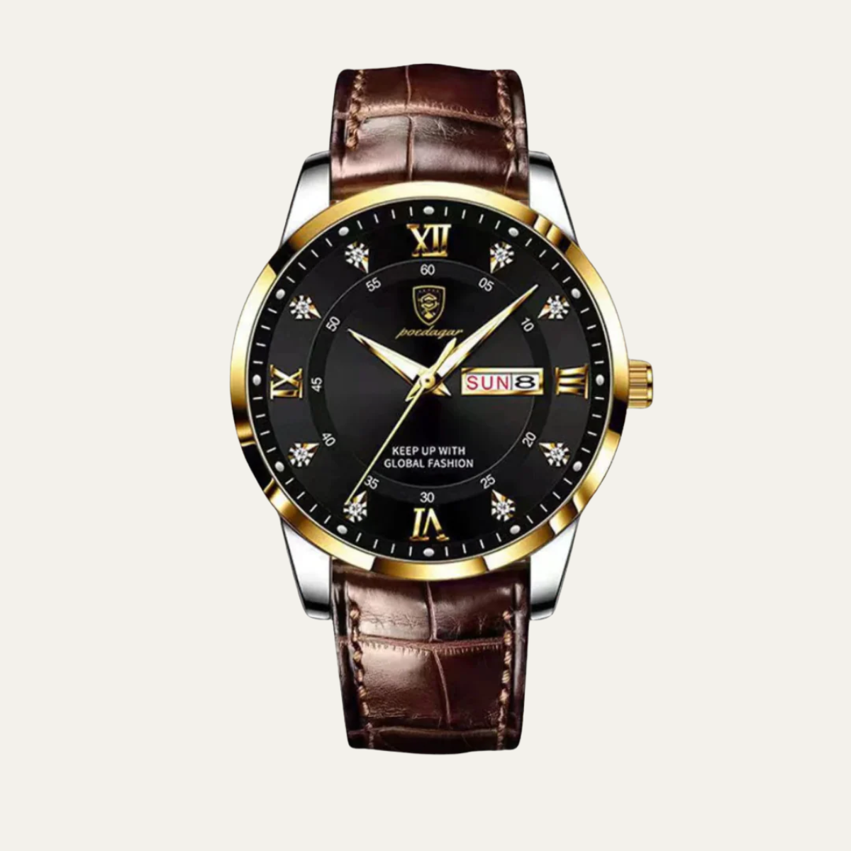 The Paris by Night Luxury Classic Men’s Watch – Premium Leather Strap