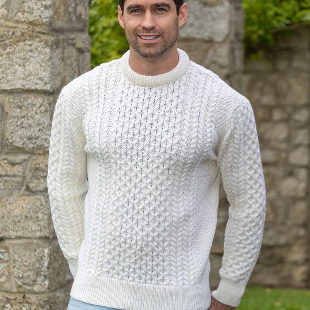 The Donegal Cable Knit Crew Neck Sweater for Men