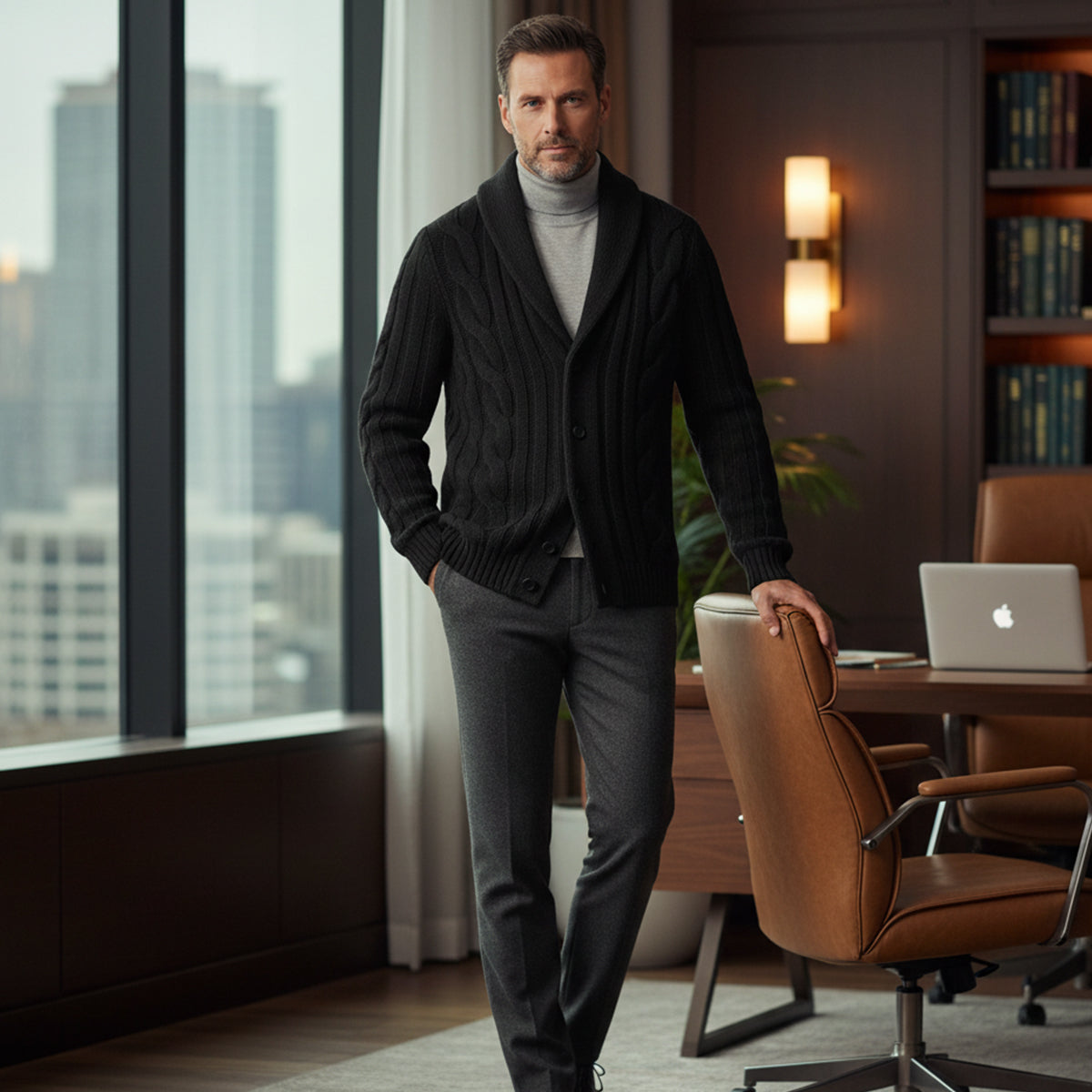 The Kensington Knitted Cardigan for Men