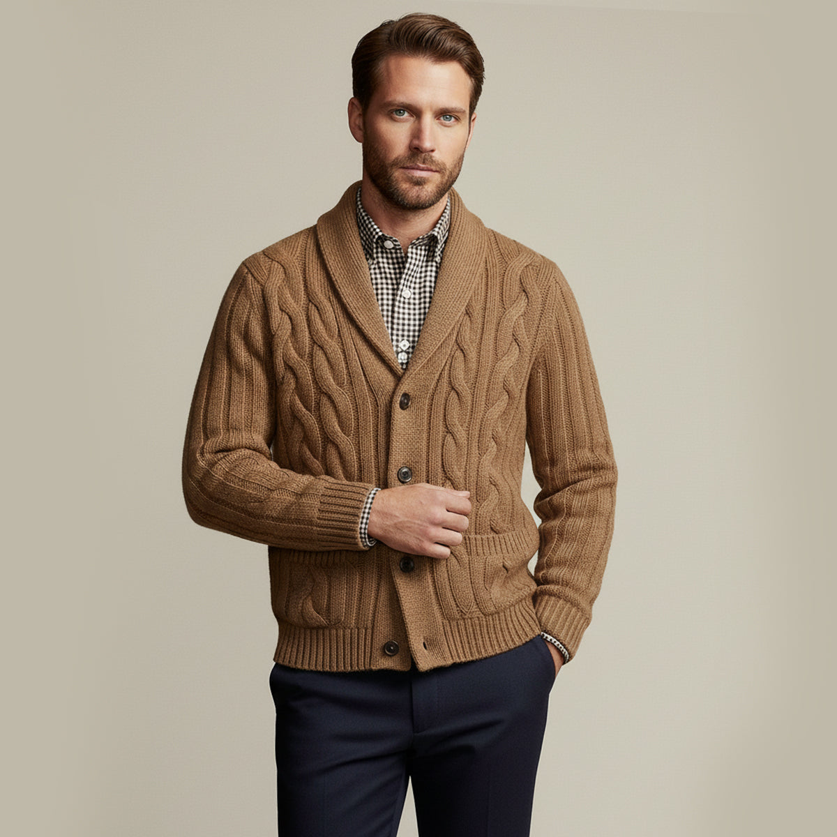 The Kensington Knitted Cardigan for Men