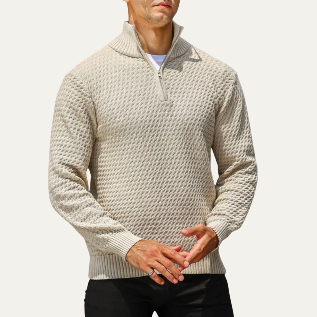 The Riviera Men’s Luxury Quarter Zip Knit Sweater