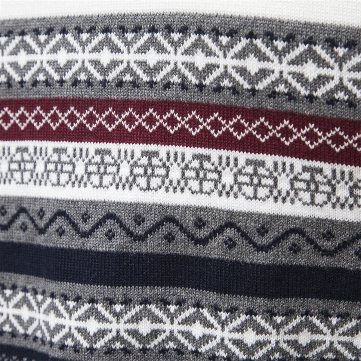 The Chatsworth Men's Quarter Zip Cotton Sweater – Fair Isle Knit