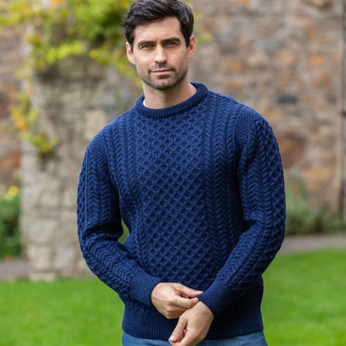 The Donegal Cable Knit Crew Neck Sweater for Men