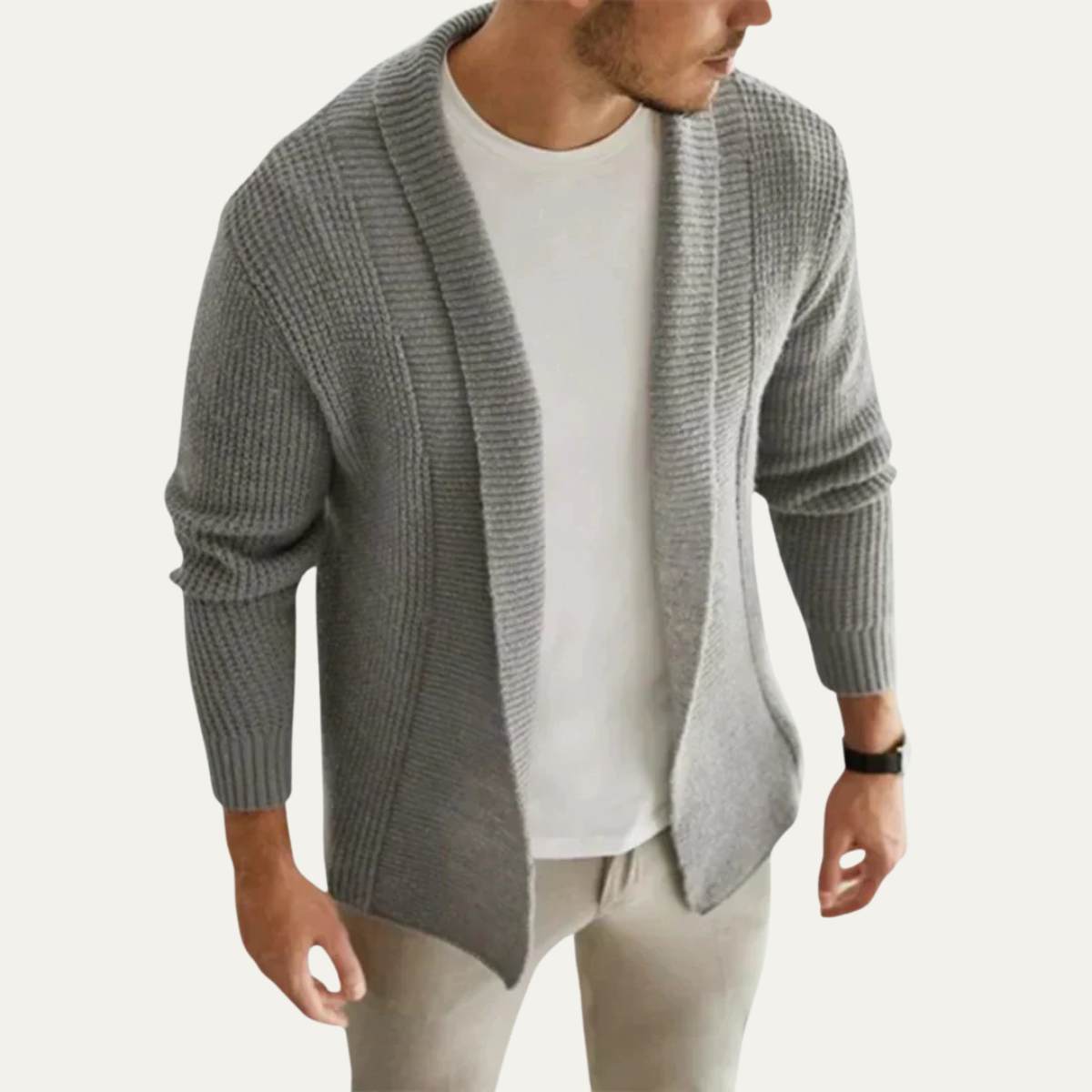 The Sherborne Men's Knitted Open Front Lightweight Cardigan