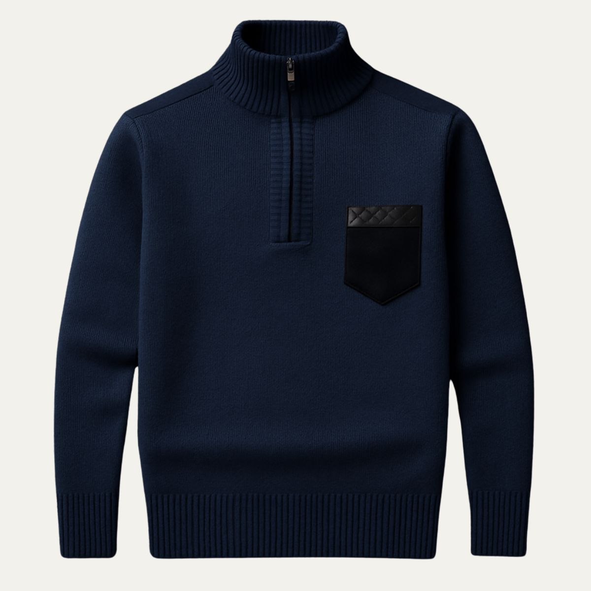 The Garrick Patchwork Half Zip Sweater for Men