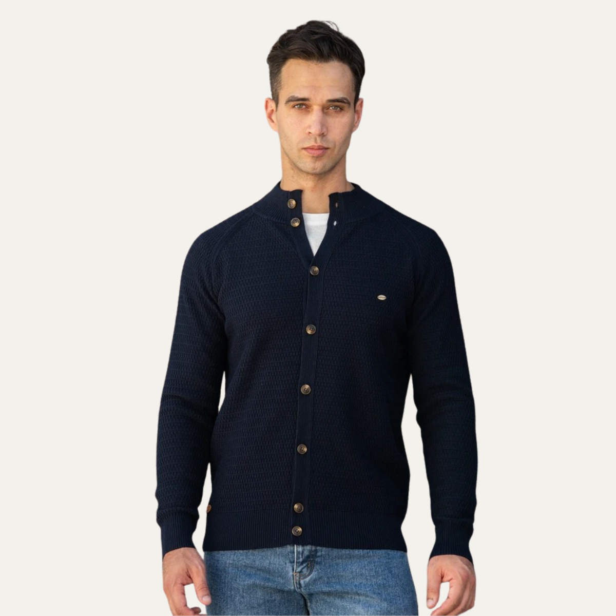 The Caernarfon Men's Casual Button Up Knitted Cardigan